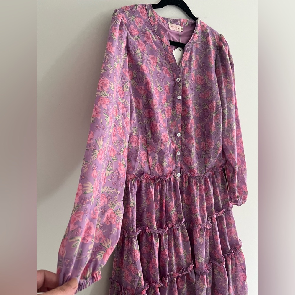 Ivy City Co Lydia Dress in Pink Floral Size 16 - Picture 3 of 7